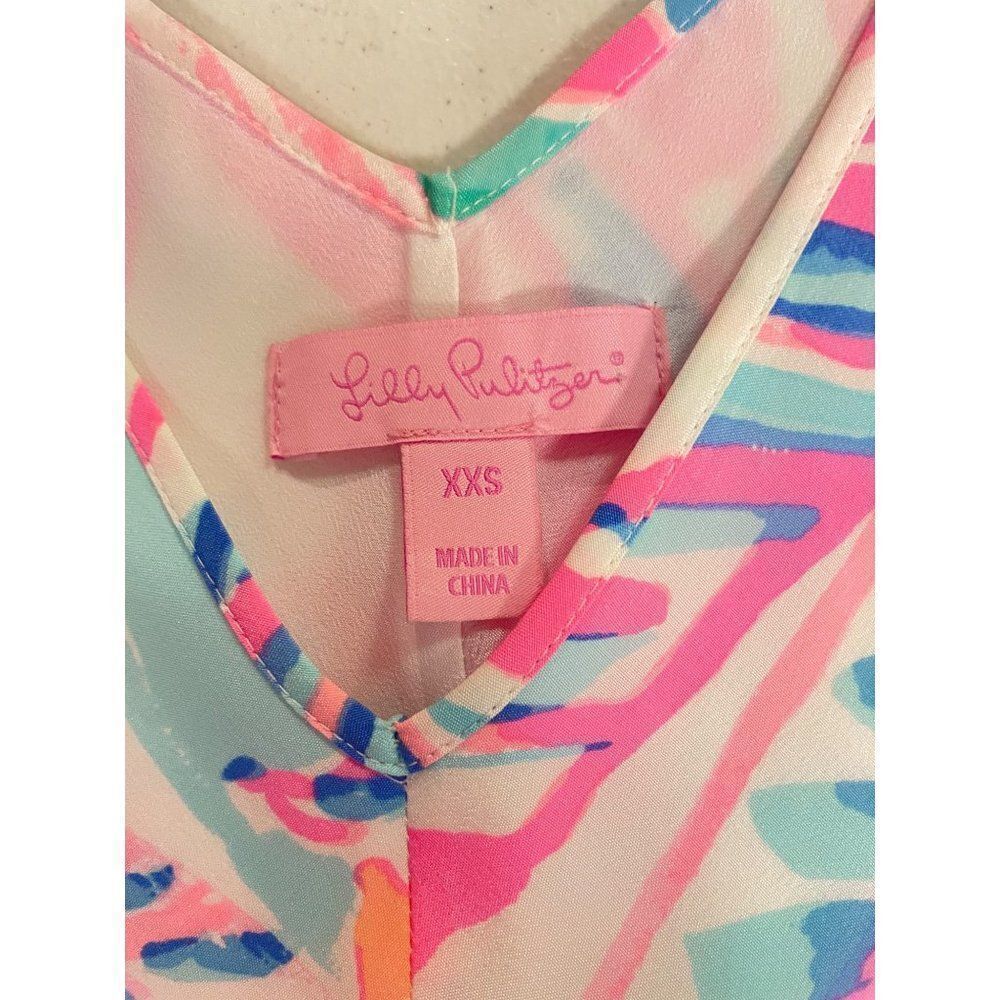 Lilly Pulitzer Out to Sea Clara Silk Slip Dress Pink Blue Floral XXS - Picture 7 of 7